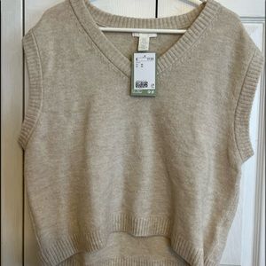 H&M Oversized Sweatervest Biege